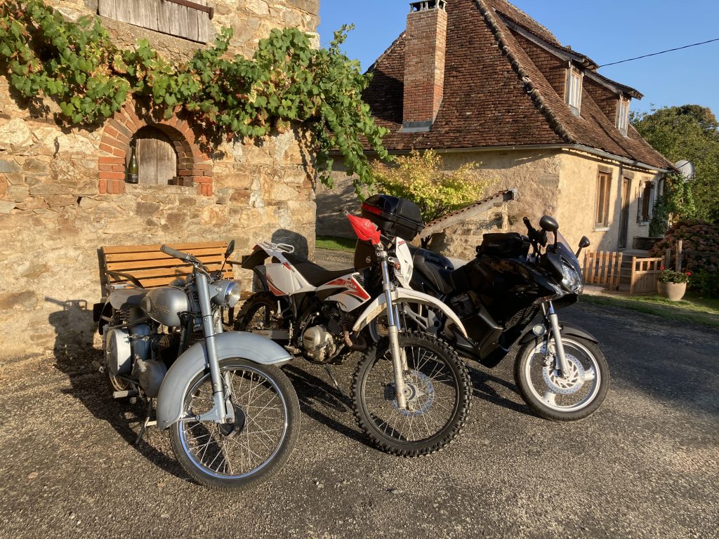 A row of vintage Motorbikes